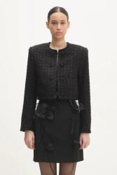 Rotate gyapjú keverék dzseki Boucle Crop - fekete 36