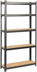 Salgó polc, 5 szintes 180x90x30cm, fekete