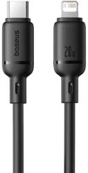 Baseus Cablu de date Baseus Silky Series P10377700113-01, USB Type-C la Lightning, 20 W, 2m (Negru) (P10377700113-01)
