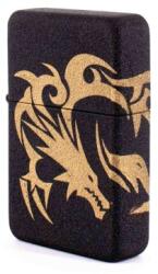 Angelo Benzines öngyújtó, fekete színű, arany tribal sárkány mintával (A-245430-22)