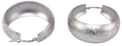 Ékszershop Mattírozott széles ezüst karika fülbevaló (2182089)