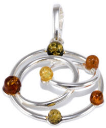 Ékszershop Borostyán köves karikás ezüst medál (2180331)