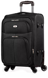 ORMI fekete kettő / négy kerekű kicsi textil bőrönd