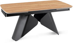  Kihúzható kerámia étkezőasztal 160-240 cm méretben, tölgy/fekete színben VERONA (ME-VERONA-D-CZ-CER-S160-220)