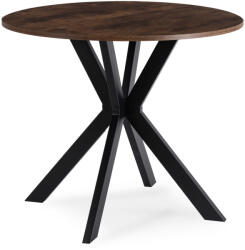  Étkezőasztal 80 cm méretben, rusztikus tölgy/fekete színben LAUREN (ME-LAUREN-RU-CZ-S80)