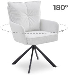 Mebel Elite Forgó szék krém színben, kordbársony kárpittal, CITY (ME-CITY-KR-SZTR-K)