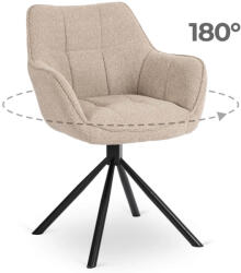 Mebel Elite Forgó szék bézs színben, bouclé kárpittal, PEONY (ME-PEONY-BZ-T-K)