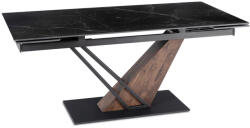  Kihúzható kerámia étkezőasztal 180-240 cm méretben, fekete márvány/dió színben REX 2 (ME-REX2-CZ-O-CER-S180-240)