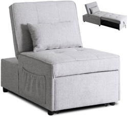 Mebel Elite Dönthető, alvófunkciós fotel iberis 80 cm szürke, fotel (ME-IBERIS-P-T-FW80)