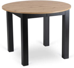  Kihúzható étkezőasztal 102-142 cm méretben, artisan tölgy/fekete színben HARRY (W-HARRY-DA-CZ-S)