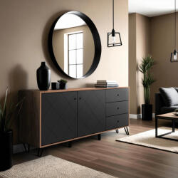  Komód 183 cm Craft Tobacco tölgy / grafit színkombinációban - BACARDI (W-BILBAO-BL6-DC-GRAF-KOM2D3S)