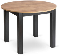 Mebel Elite Kihúzható étkezőasztal 102-142 cm méretben, craft tölgy/fekete színben HARRY (W-HARRY-DC-CZ-S)