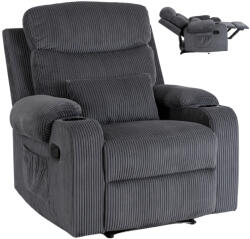  Dönthető fotel szürke kordbársony, TORRES (ME-TORRES-P-SZTR-FW)