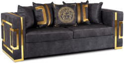  Háromszemélyes kanapé fekete/arany színben PALLAZO 3S (ME-PALLAZO3S-CZ-ZL-V-SOF)