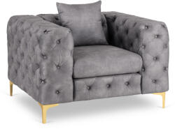  Fotel egyszemélyes kivitelben, szürke színben, bársony kárpittal SORRENTO (ME-SORRENTO1S-P-V-FW)