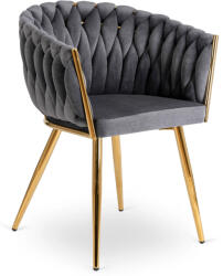  Fonott bársony szék szürke színben, CAPI (ME-CAPI-P-ZL-V-K)