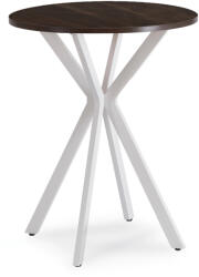  Étkezőasztal 60 cm méretben, dió/fehér színben LAUREN (ME-LAUREN-O-B-S60)