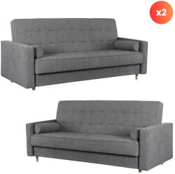  2 db-os szett, ágyazható kanapé szürke színben MALTA (PPHUE-MAXIM-POLARIS19-Z2-WER)