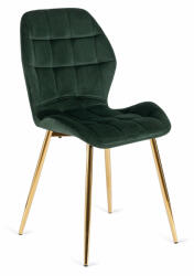  Szék zöld színben, bársony kárpittal. LUCKY (ME-LUCKY-Z-ZL-V-K)