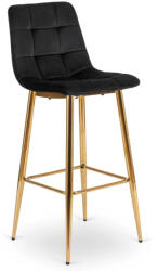 Mebel Elite Bárszék fekete bársony, ARIEL (ME-ARIEL-CZ-ZL-V-H)