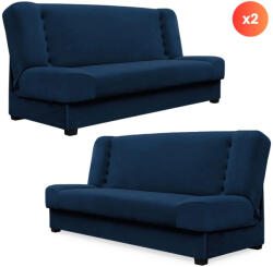  2 db-os szett, ágyazható kanapé sötétkék színben, velúr kárpittal PIANO (PPHUE-DOROTKA-KRONOS9-Z2-WER)
