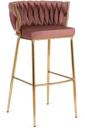  Bárszék 2 rózsaszín bársony, FLORES (ME-FLORES2-R-ZL-V-H)