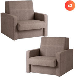 Mebel Elite 2 db-os szett, egyszemélyes ágyazható fotel bézs színben MILAN 1 (PPHUE-MAJA1-POLARIS4-Z2-FW)