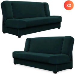  2 db-os szett, ágyazható kanapé zöld színben, velúr kárpittal PIANO (PPHUE-DOROTKA-KRONOS19-Z2-WER)