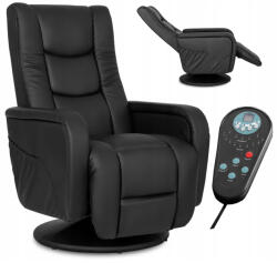  Forgó masszázsfotel fekete ökobőr, SPIKE (ME-SPIKE-CZ-E-FW)