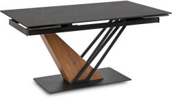 Mebel Elite Kihúzható kerámia étkezőasztal 160-220 cm méretben, fekete márvány/dió színben REX (ME-REX-CZ-S)