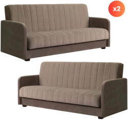  2 db-os szett, ágyazható kanapé bézs színben PORTO (PPHUE-PIEER-PAROS3-Z2-WER)