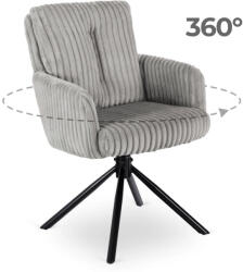  Forgó szék szürke színben, kordbársony kárpittal. JUNE (ME-JUNE-P-SZTR-K)