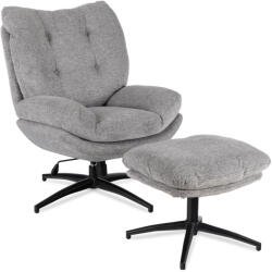  Forgó pihenőfotel lábtartóval szürke, FREMONT (ME-FREMONT-P-CZ-T-FW)
