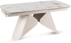 Mebel Elite Kihúzható kerámia étkezőasztal 160-240 cm méretben, fehér márvány/kasmír színben VERONA (ME-VERONA-B-KASZ-CER-S160-220)