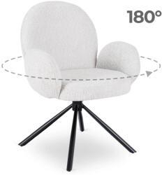Mebel Elite Forgó szék szürke színben, bouclé kárpittal. MUSSO (ME-MUSSO-P-CZ-TB-K)