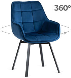  Forgó szék sötétkék színben, bársony kárpittal. LUNA (ME-LUNA-GR-V-K)