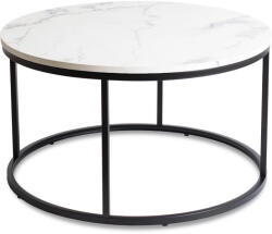 Mebel Elite Dohányzóasztal CONNY MAX, fehér márvány/fekete (ME-MAXCONNY-BM-CZ-L)