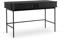  Íróasztal 120 cm méretben, bordázott fekete kivitelben TRISH (ME-TRISH-CZ-B120)