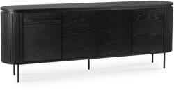  Komód 200 cm méretben, négyajtós kivitelben, fekete színben BECK (ME-BECK-CZ-KOM200)