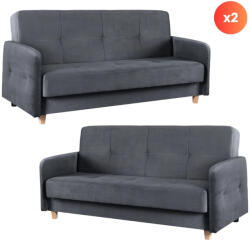  2 db-os szett, ágyazható kanapé szürke színben CUBA (PPHUE-BALI-PAROS6-Z2-WER)