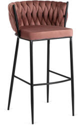  Bárszék rózsaszín bársony, FLORES (ME-FLORES-R-CZ-V-H)