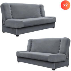  2 db-os szett, ágyazható kanapé szürke színben, velúr kárpittal PIANO (PPHUE-DOROTKA-PAROS6-Z2-WER)