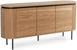  Komód 160 cm méretben, háromajtós kivitelben, tölgy színben BECK (ME-BECK-D-KOM160)