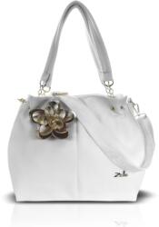  Zellia Női Válltáska Zlb393-F Fehér-Arany - Virág Dísszel - (16614796)