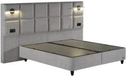 ABC Bedding Elite okos kárpitozott ágyneműtartós ágy - LED világítás, kapcsoló, konnektor, USB és USB-C csatlakozó, széles fejvég - 180x200