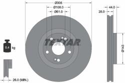 TEXTAR féktárcsa TEXTAR 92112300 for RENAULT (92112300)