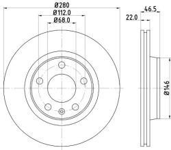 MINTEX féktárcsa MINTEX MDC1031C for VW, AUDI, SEAT, SKODA (MDC1031C)