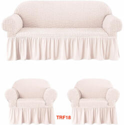 DELFIN Huse Elastice Pt Canapea si 2 Fotolii Creponate Cod TRF18