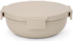 Brabantia Make & Take Salad Bowl salátástál, 1300 ml, szivárgás- és légmentes záródás, bepattintós (clip-on) zárómechanizmus, kerek forma, műanyag, világos bézs - 241888 (241888)