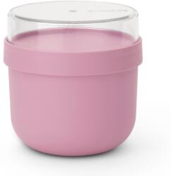 Brabantia Make & Take Breakfast Bowl reggeliző pohár, 500 ml, hő- és fagyálló, felső tárolórekesz (180ml), szivárgás- és légmentes záródás, BPA mentes műanyag, rózsaszín-lila - 241840 (241840)